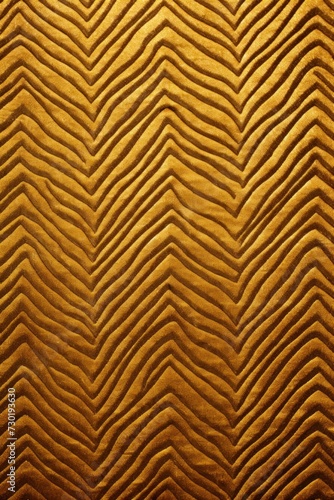 Gold zig-zag wave pattern carpet texture background