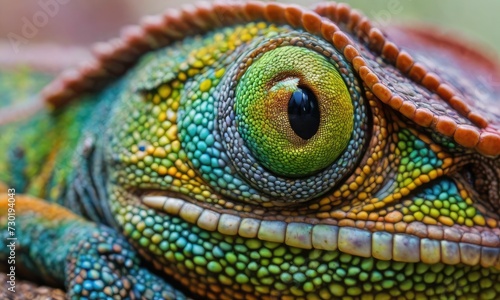 Dynamic Hues: Unveiling the Chromatic Marvels in a Closeup Chameleon World