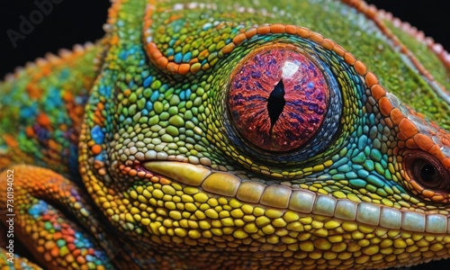 Living Art: Macro Mastery Reveals the Dazzling Colors of a Chameleon