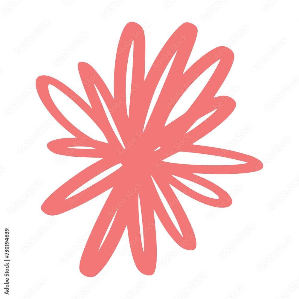 Obraz premium pink hand drawn flower element