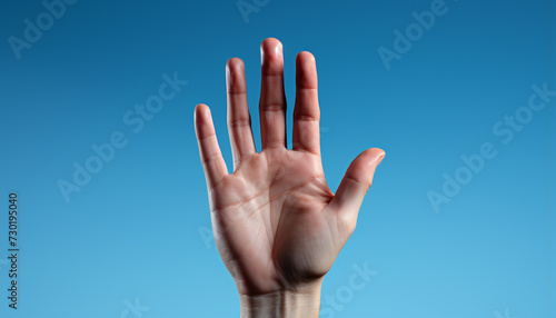 Hand reaching up, touching heaven, symbolizing spirituality and inspiration generated by AI photo