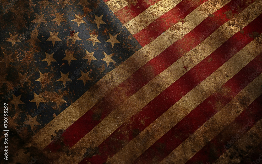 Grunge American Flag Waving in the Wind. Grunge American Flag Waving in the Wind.