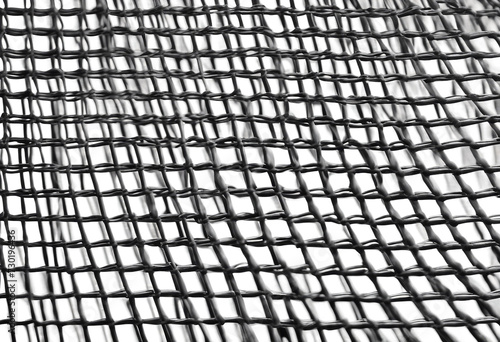 Black mesh texture isolated on white background clipping path