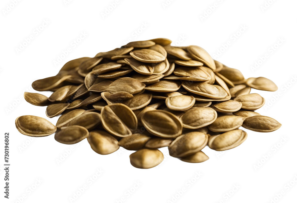 Pumpkin seeds isolated on white background top view Pumpkin seeds isolated on white background top view