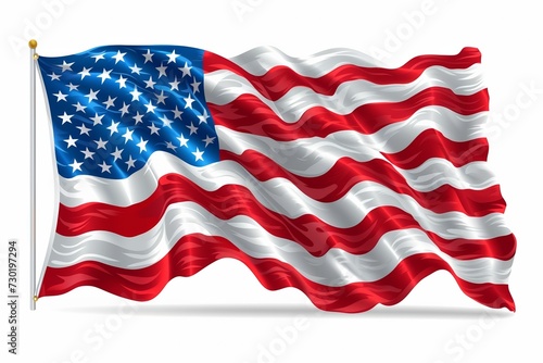 Waving American flag symbolizes pride, freedom, and democracy in the vibrant celebration of national identity.