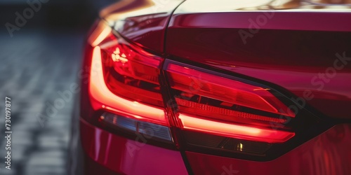 Close-up of the rear light of a modern car. © Suwanlee
