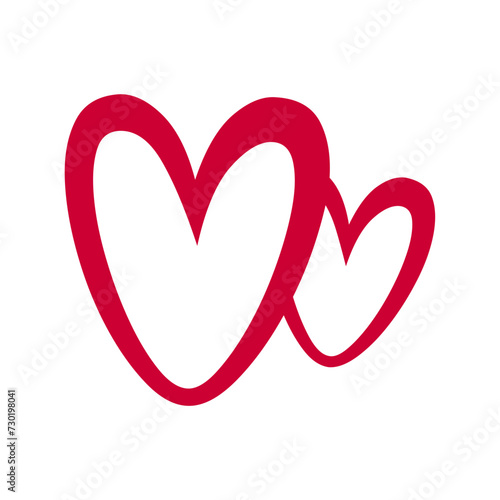 Two Lovers Red Hearts Icon