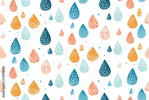 Pastel Spring Pattern with Cute Drops