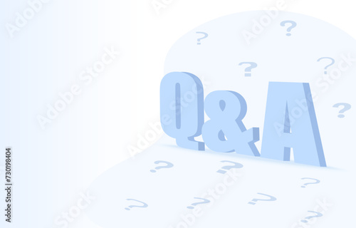 Question and answer concept. Big symbol letter Q and A represent question, answer, survey, search, investigate, problem solving, give opinions. Flat vector design illustration with copy space.