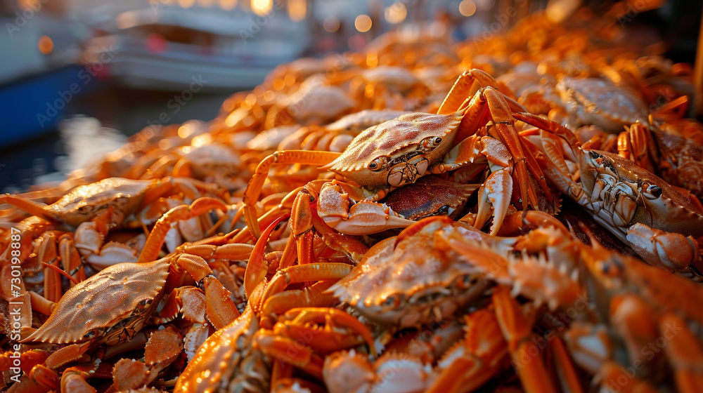 Pile of crab caught by fisherman background concept Pile of crab caught by fisherman background concept