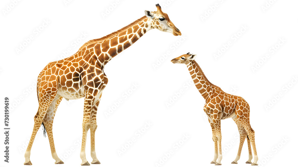 Two Giraffes Standing Side by Side