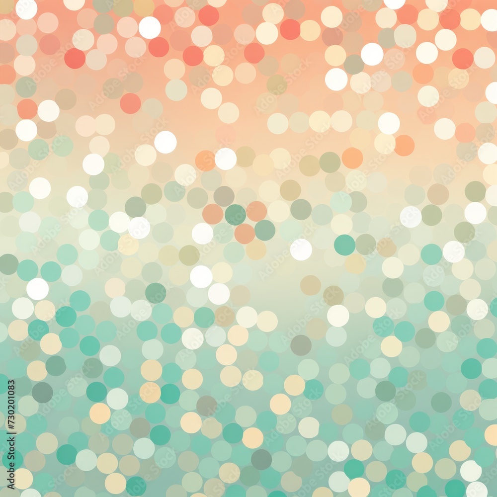 teal, coral, gold gradient soft pastel dot pattern