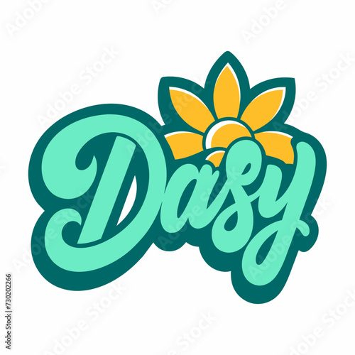 The word DAISY in street art graffiti lettering vector image style on a white background.