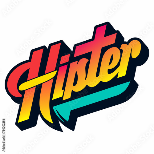 The word HIPSTER in street art graffiti lettering vector image style on a white background.