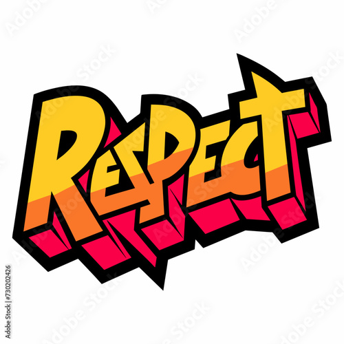 The word RESPECT in street art graffiti lettering vector image style on a white background.