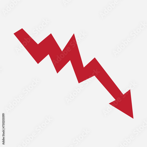 Standard or Extended red arrow icon on white background. flat style. arrow icon for your web, eps10