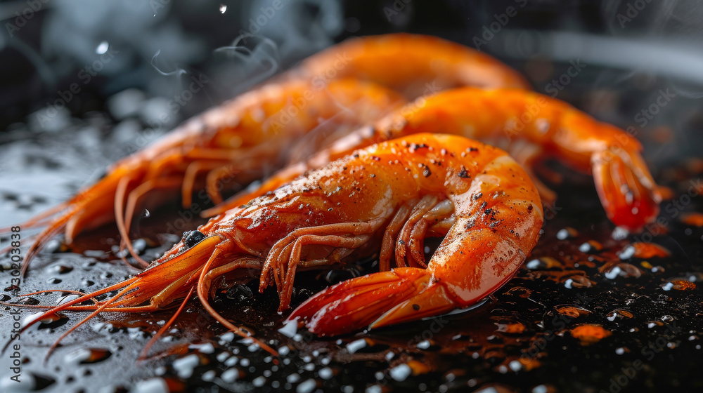 Close-Up of Shrimp in a Pan Close-Up of Shrimp in a Pan