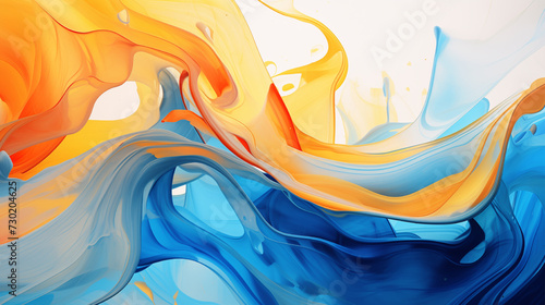 Vivid abstract painting in cinema4d style with swirling colors, fluid gestures & mesmerizing scapes. photo