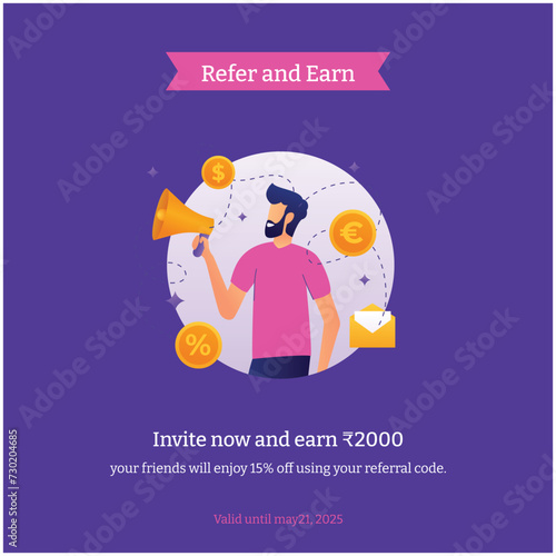 Refer and earn illustration