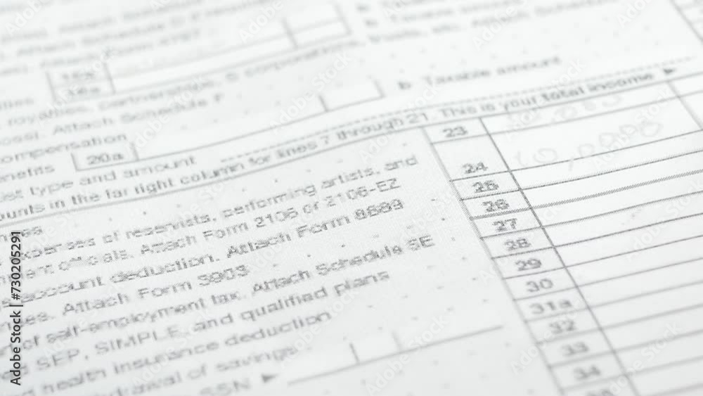 Close up filling tax form. Paper work concept. 4k video. Financial planning Close up filling tax form. Paper work concept. 4k video. Financial planning