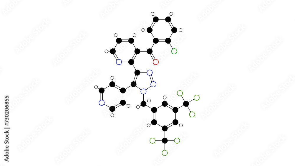 tradipitant molecule, structural chemical formula, ball-and-stick model, isolated image vly-686 tradipitant molecule, structural chemical formula, ball-and-stick model, isolated image vly-686