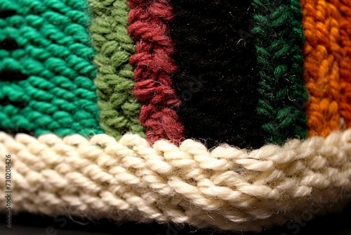 Multi-colored wool patches on a sweater pattern