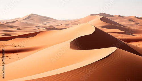 Majestic sand dunes ripple in Africa arid beauty generated by AI