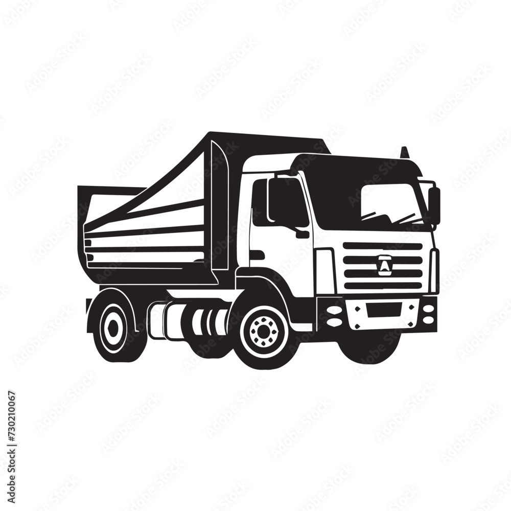 Tractor trailer in cartoon, doodle style. Image for t shirt. Isolated 2d vector illustration in logo, icon, sketch style, Eps 10. AI Generative