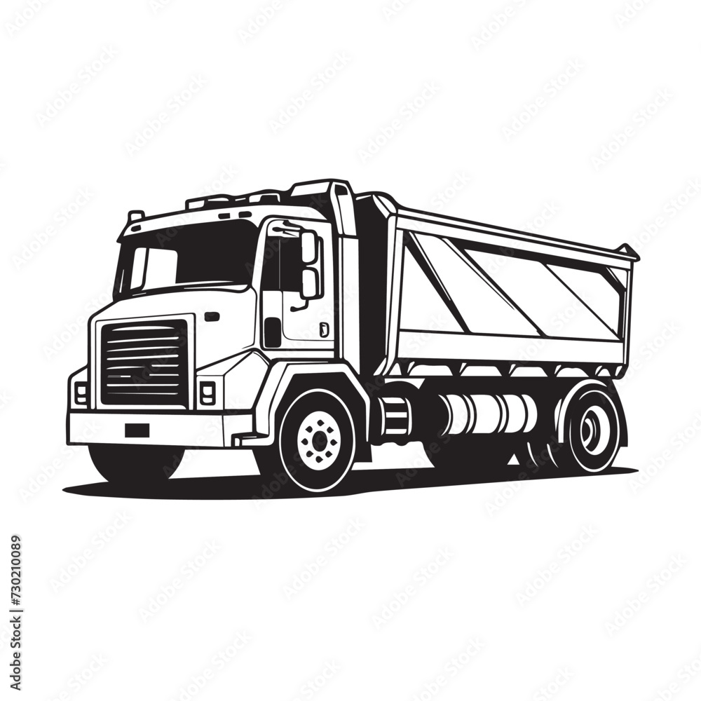 Tractor trailer in cartoon, doodle style. Image for t shirt. Isolated 2d vector illustration in logo, icon, sketch style, Eps 10. AI Generative Tractor trailer in cartoon, doodle style. Image for t shirt. Isolated 2d vector illustration in logo, icon, sketch style, Eps 10. AI Generative
