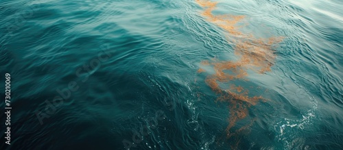 Oil-contaminated ocean surface as backdrop