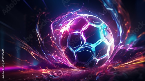Dynamic neon 3D football concept