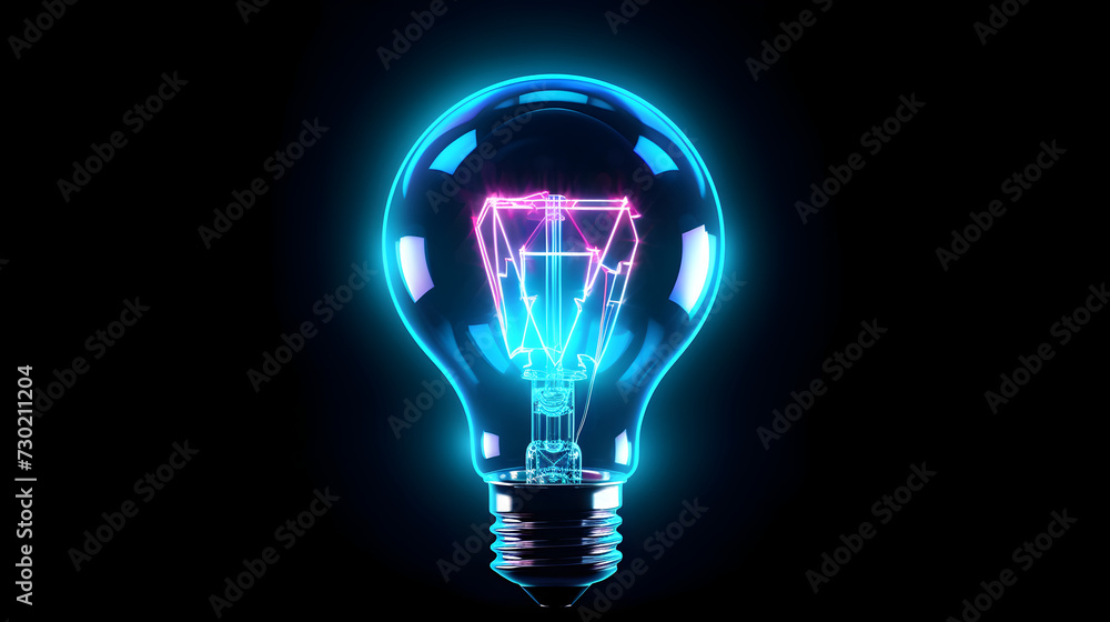 A bright idea illuminates the concept of innovation and creativity, symbolized by the glowing light bulb. This futuristic and modern design represents the energy of imagination and the potential for A bright idea illuminates the concept of innovation and creativity, symbolized by the glowing light bulb. This futuristic and modern design represents the energy of imagination and the potential for