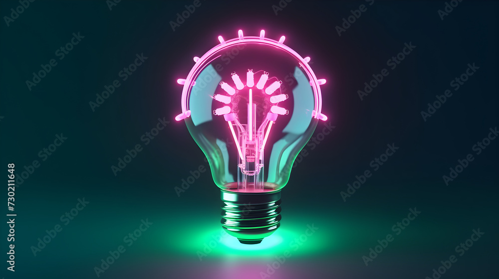 A bright idea illuminates the concept of innovation and creativity, symbolized by the glowing light bulb. This futuristic and modern design represents the energy of imagination and the potential for A bright idea illuminates the concept of innovation and creativity, symbolized by the glowing light bulb. This futuristic and modern design represents the energy of imagination and the potential for