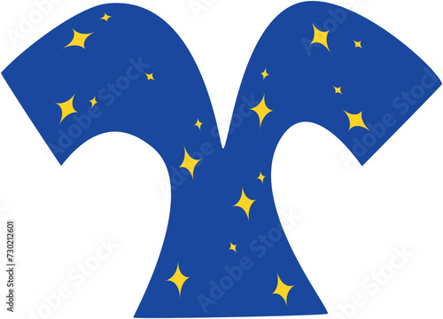 Aries zodiac sign vector. Celestial design. Astrological horoscope 