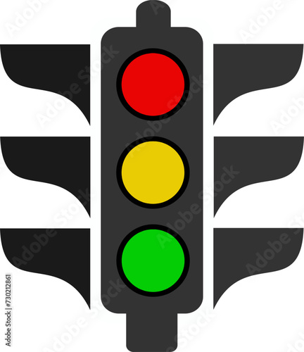 Traffic signal symbol sign. stop ahead signs traffic light. warning vector illustration. Replaceable vector design.