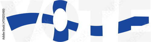 Vote vector. Election day in Finland. National flag