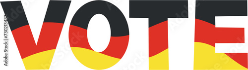 Vote vector. Election day in Germany. National flag