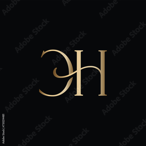 EH or HE Monogram in Luxury Logo