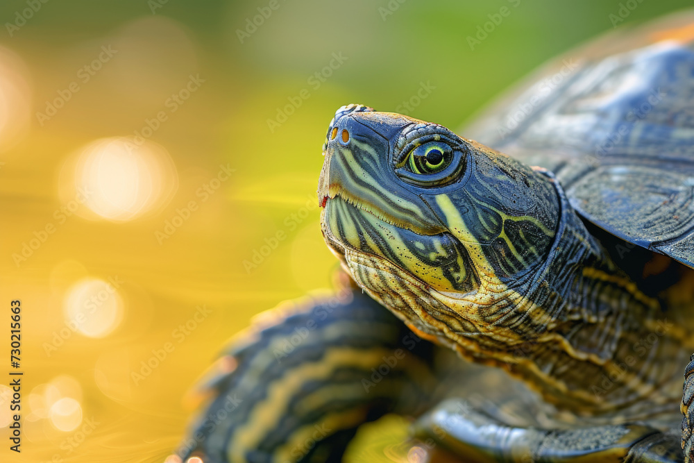 Closeup of turtle at a wild lake Closeup of turtle at a wild lake