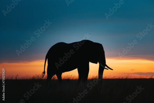 Silhouette of a majestic elephant in the african savanna