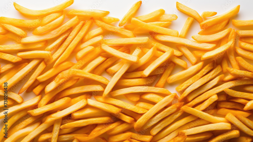 Golden French Fries Closeup fast food background Golden French Fries Closeup fast food background