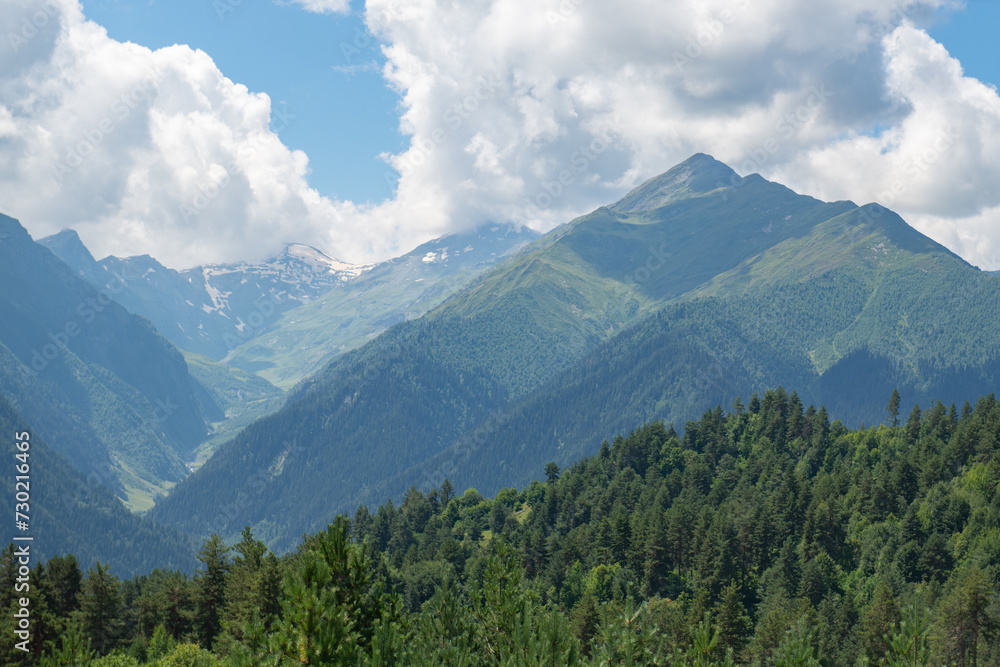 Fototapeta premium Peaks and Skies: Nature's Color Medley