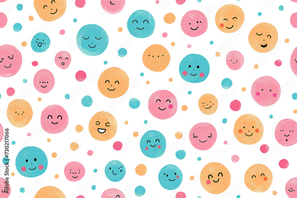 Pastel Smiles Pattern on Transparent Pastel Smiles Pattern on Transparent
