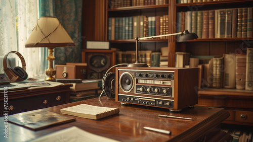 Vintage Vibes: An Old Audio System in a Cozy Study