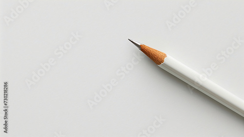 Simple pencil on a white background with copy space. Generative AI
