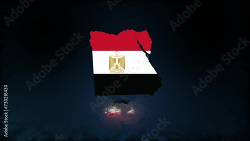 Map and flag of Egypt with 3d effect 