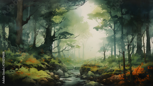 Wald Aquarell