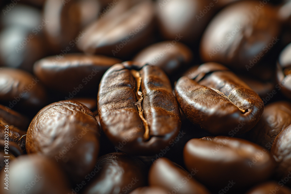 Coffee beans close up. Background image. Created with Generative AI technology Coffee beans close up. Background image. Created with Generative AI technology