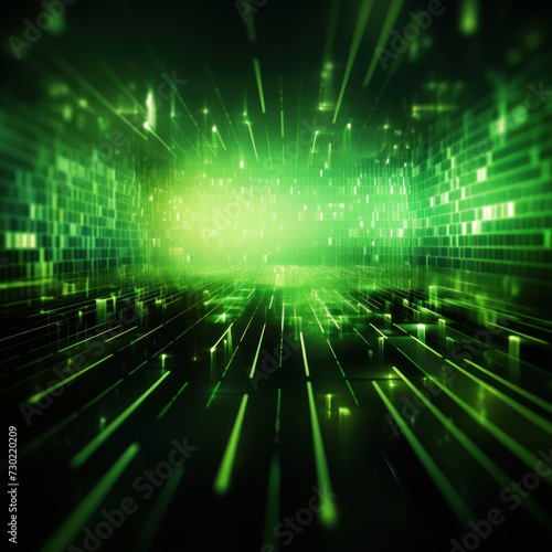 Green Futuristic Data Stream Abstract Background