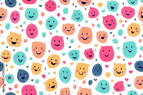 Seamless Pastel Smiles Pattern